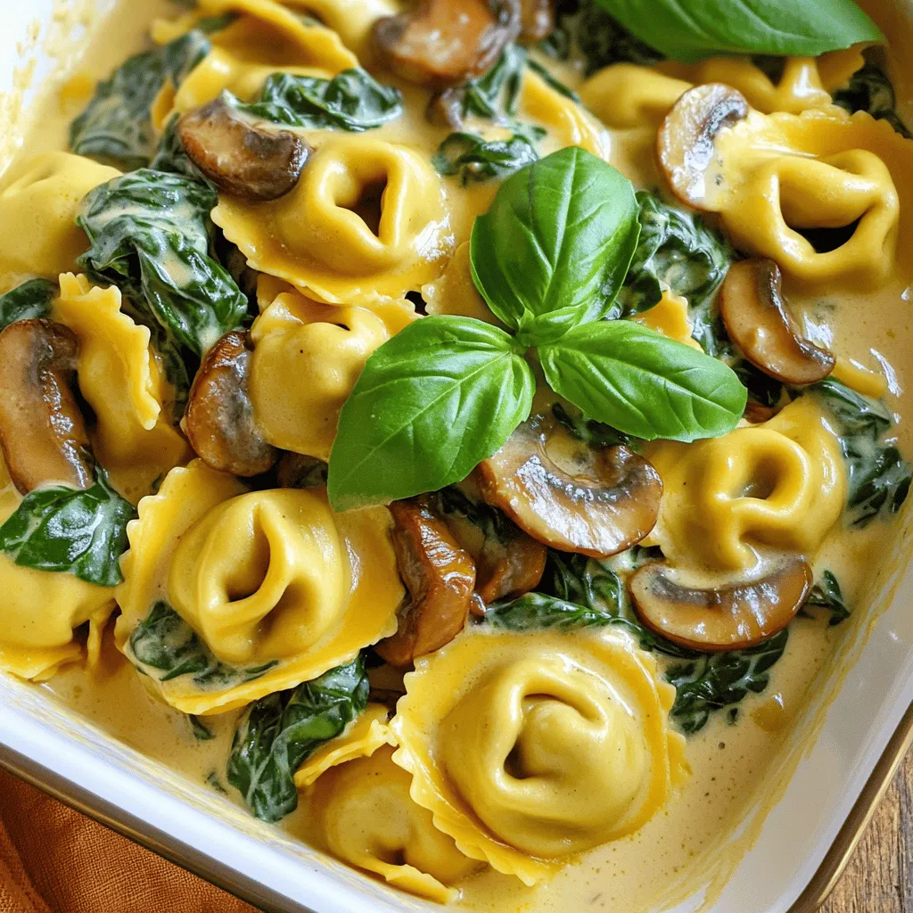 Creamy Spinach Mushroom Tortellini Flavorful Delight
