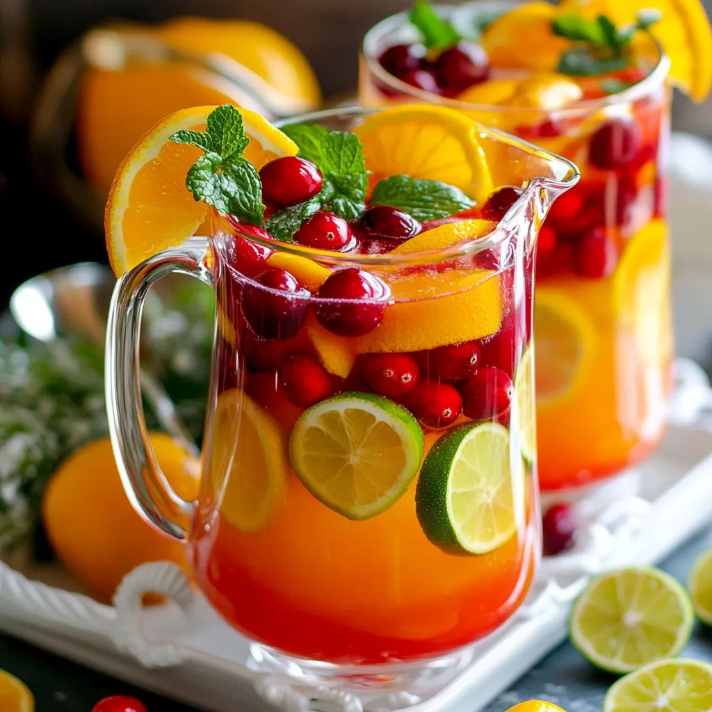 Sparkling Winter Vodka Punch Festive and Refreshing Drink