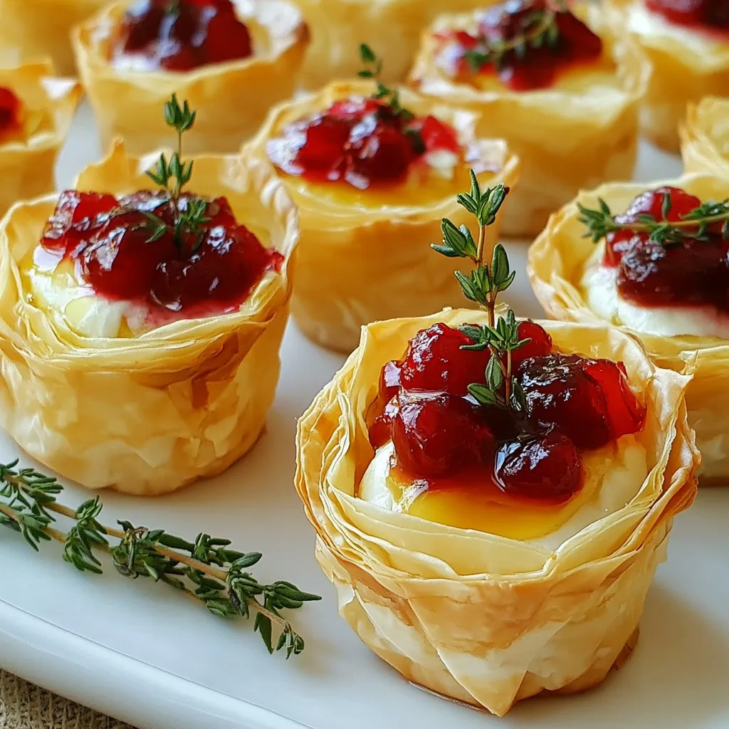Cranberry Brie Thyme Phyllo Cups Delicious Holiday Bite