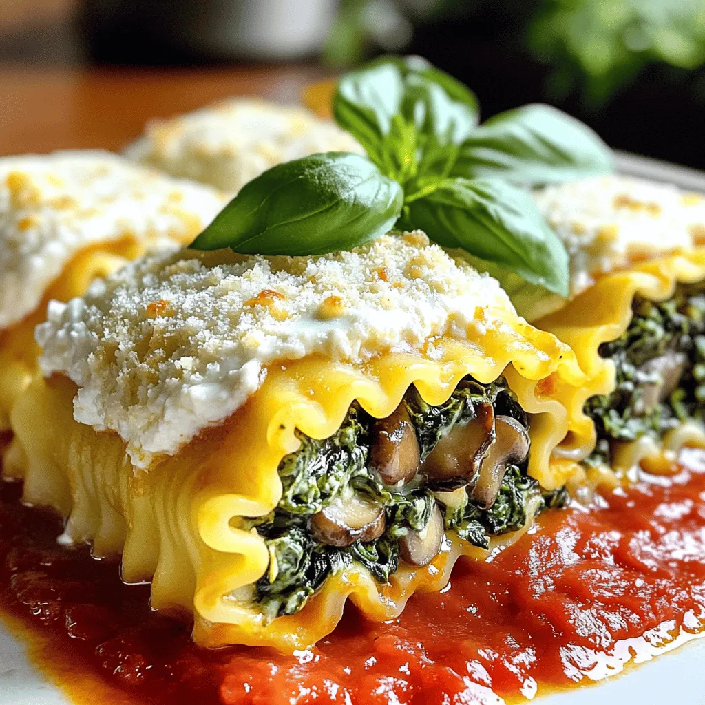 Spinach Mushroom Lasagna Roll Ups Simple Comfort Meal