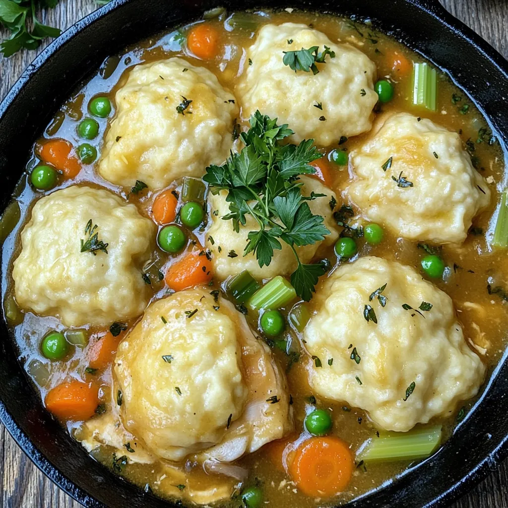 Chicken and Dumplings Cast-Iron Skillet Delight