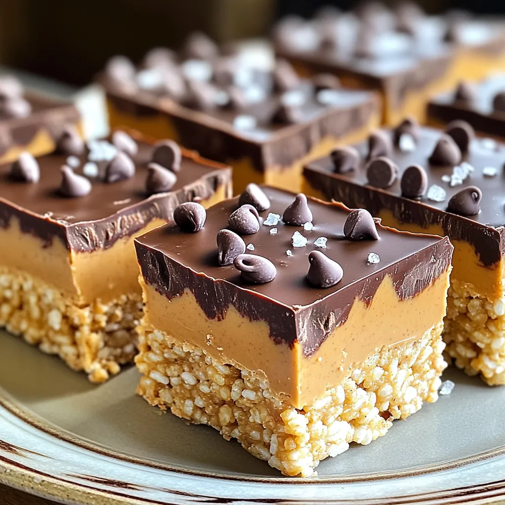 Peanut Butter Chocolate Rice Krispie Bars No Bake Treat