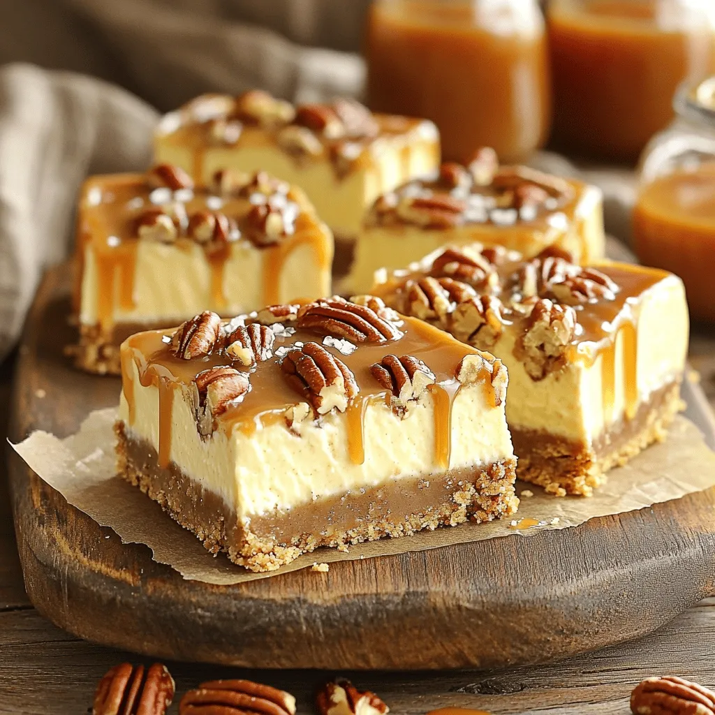 Caramel Pecan Pie Cheesecake Bars Scrumptious Delight