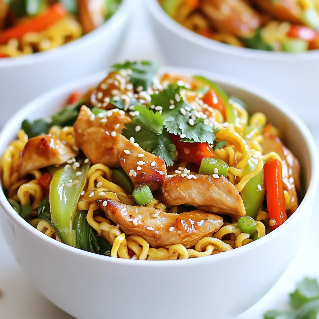 Sticky Garlic Chicken Noodles Quick and Easy Recipe