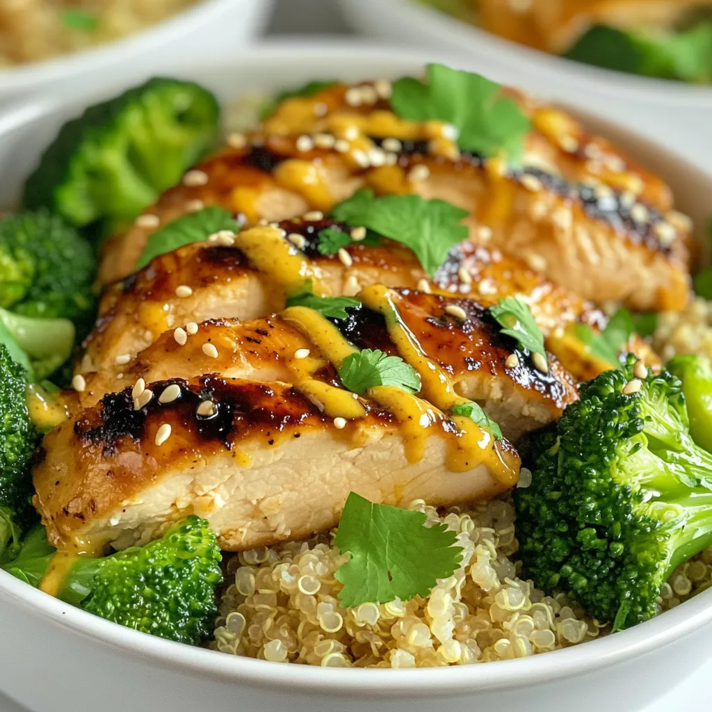 Grilled Chicken Broccoli Bowls with Garlic Sauce Delight
