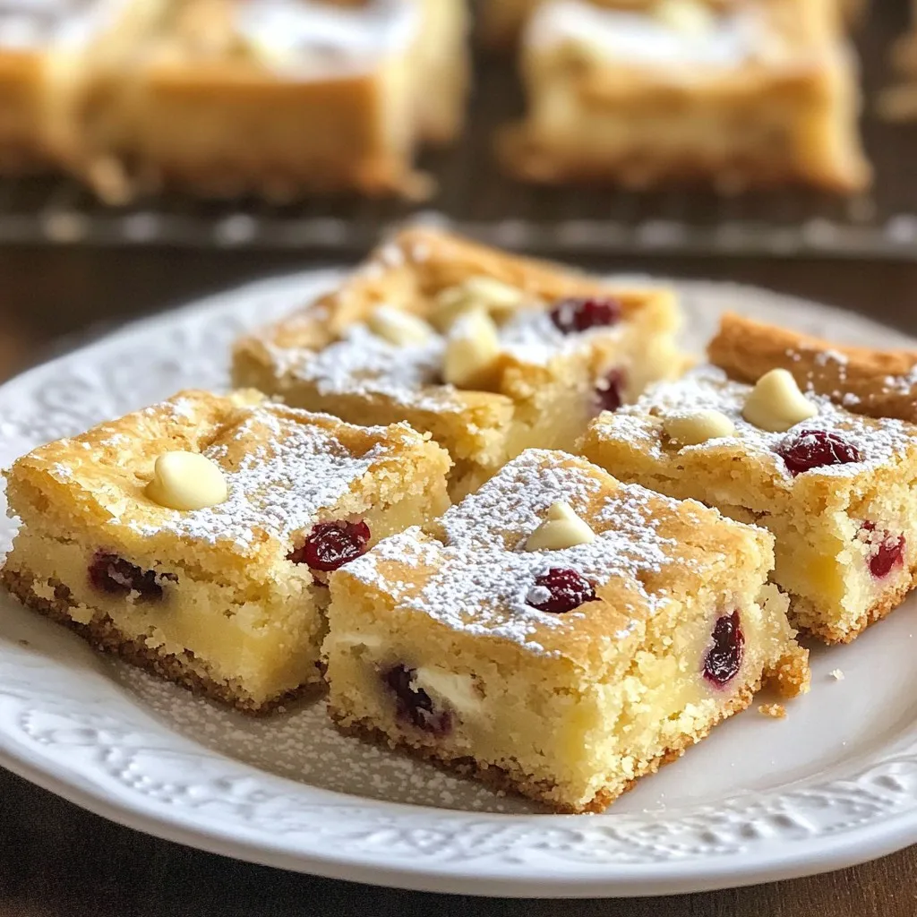 White Chocolate Cranberry Blondies Delightful Treat