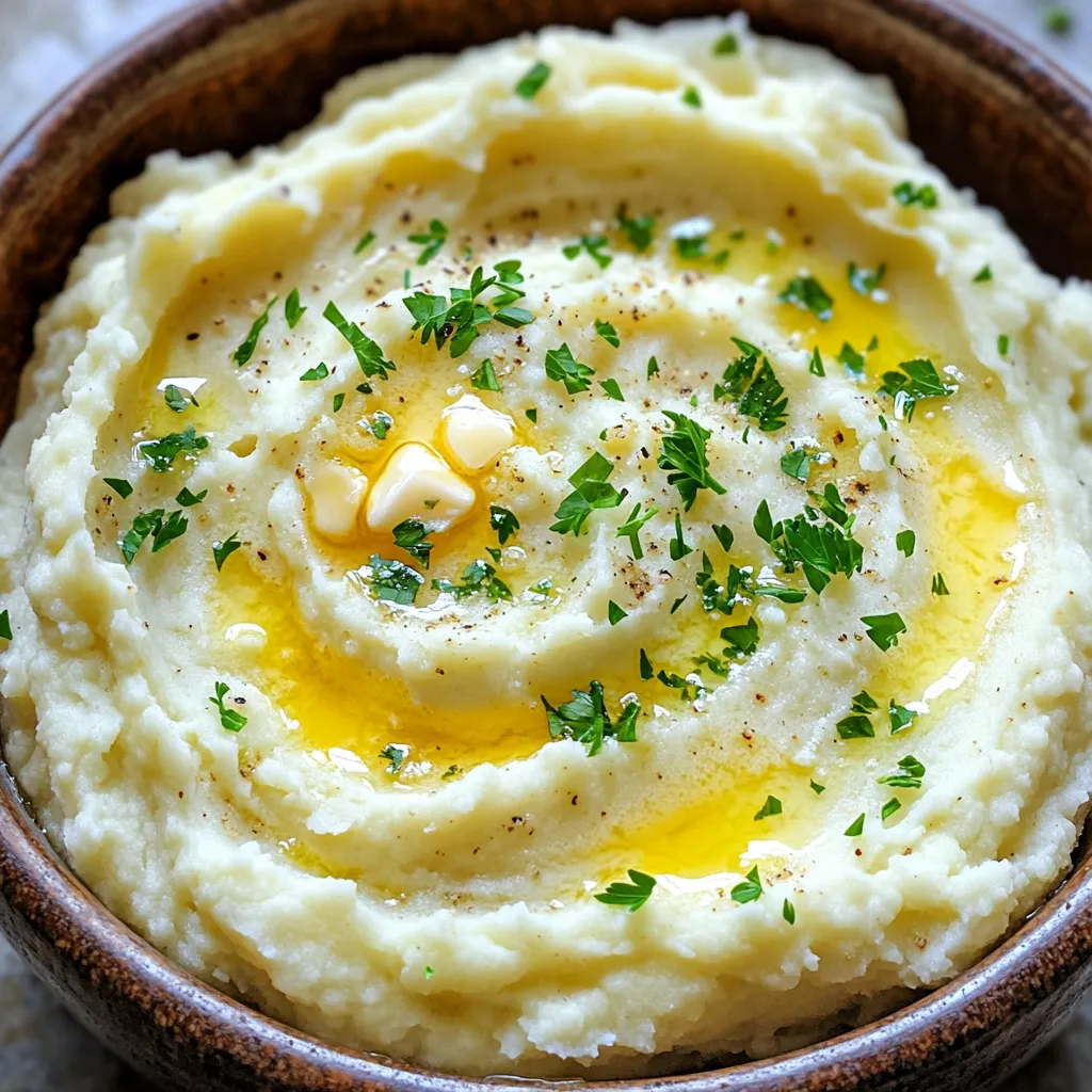 Creamy Garlic Parmesan Mashed Cauliflower Delight