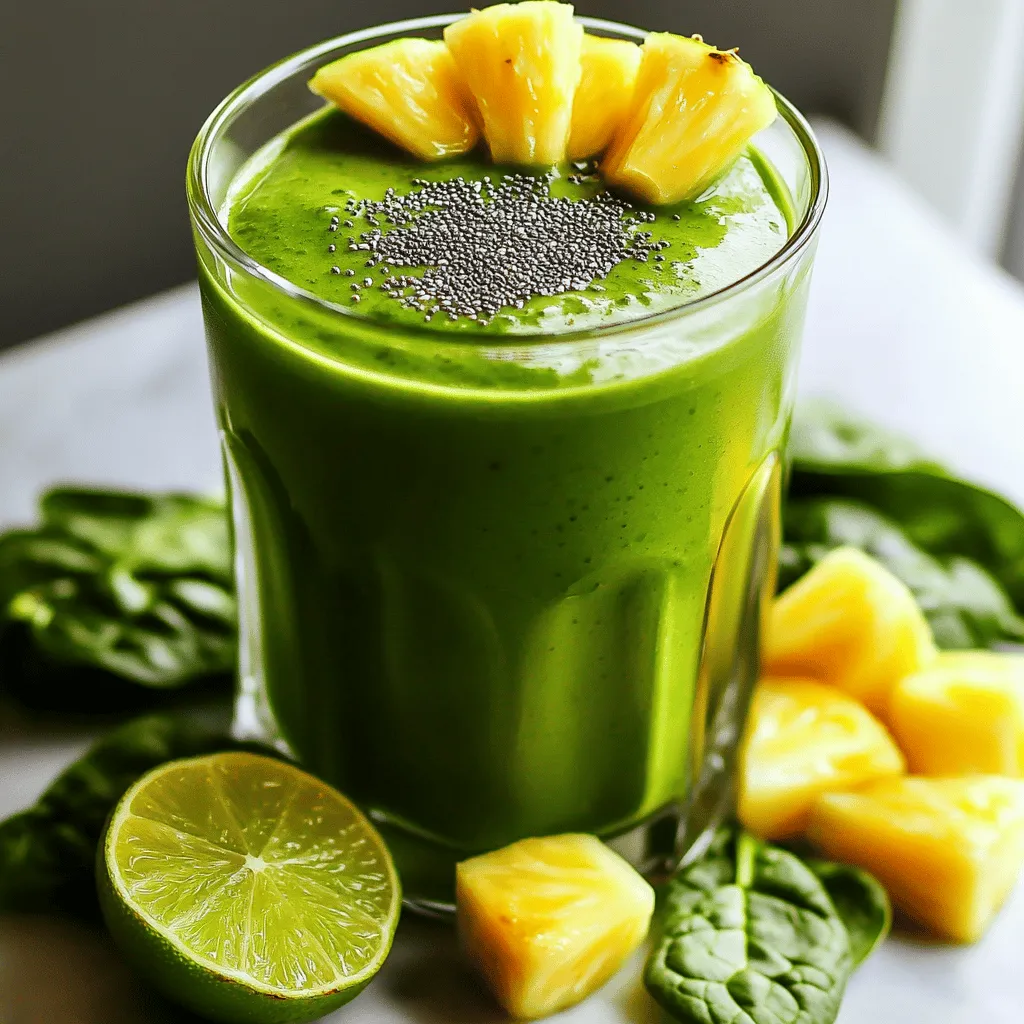 Tropical Green Smoothie Refreshing and Healthy Drink