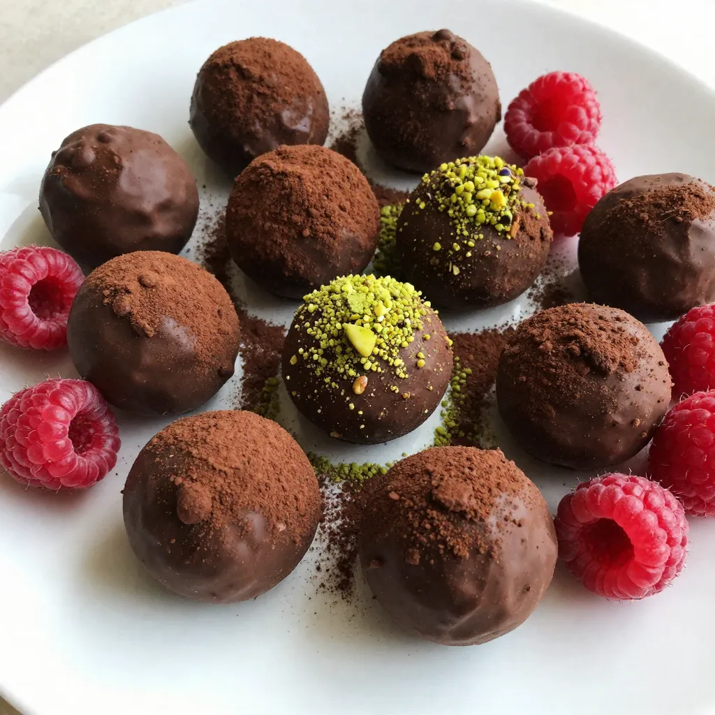 Raspberry Dark Chocolate Truffles Delightful Sweet Treat