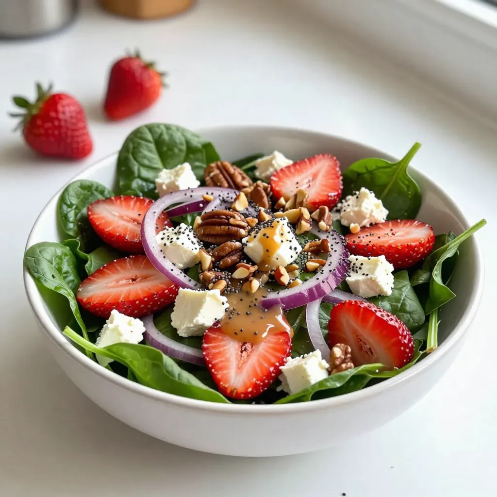 Strawberry Spinach Salad with Poppy Dressing Delight