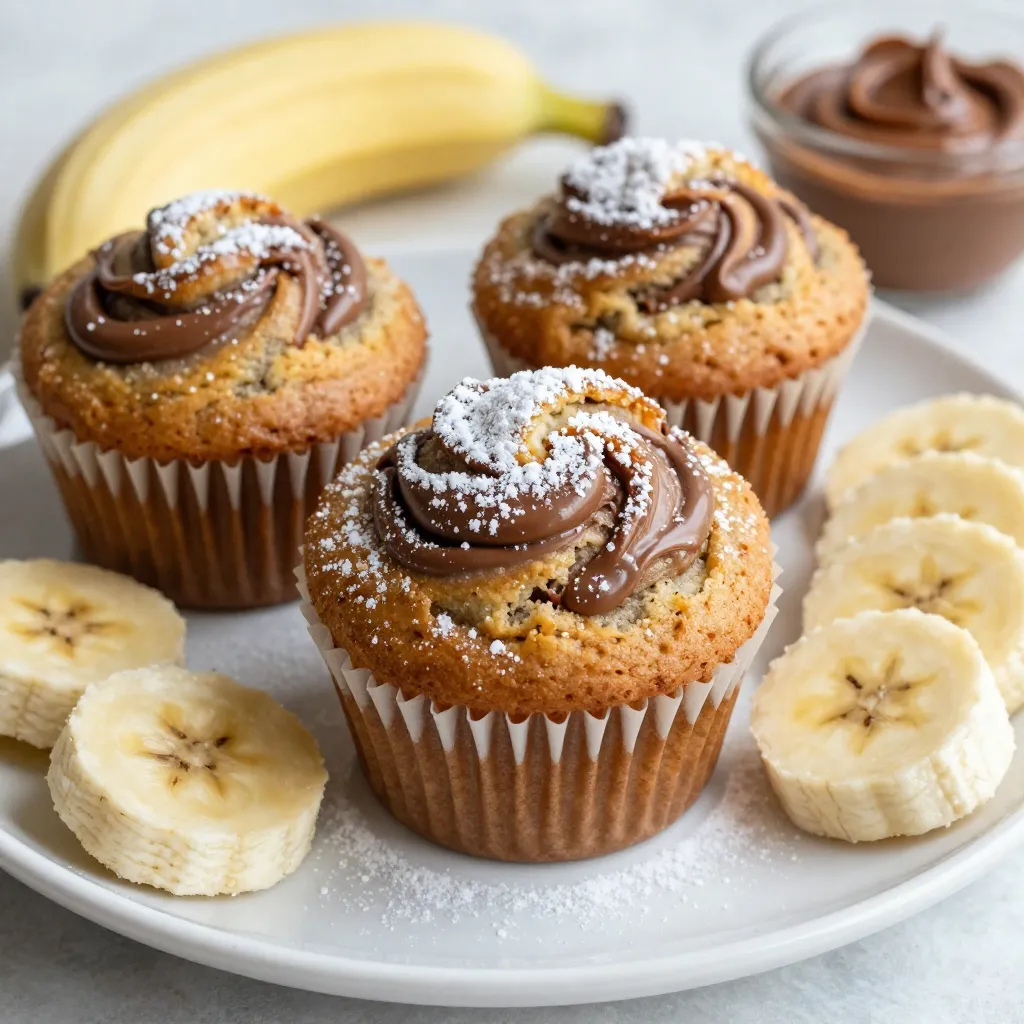 Irresistible Banana Nutella Swirl Muffins Recipe