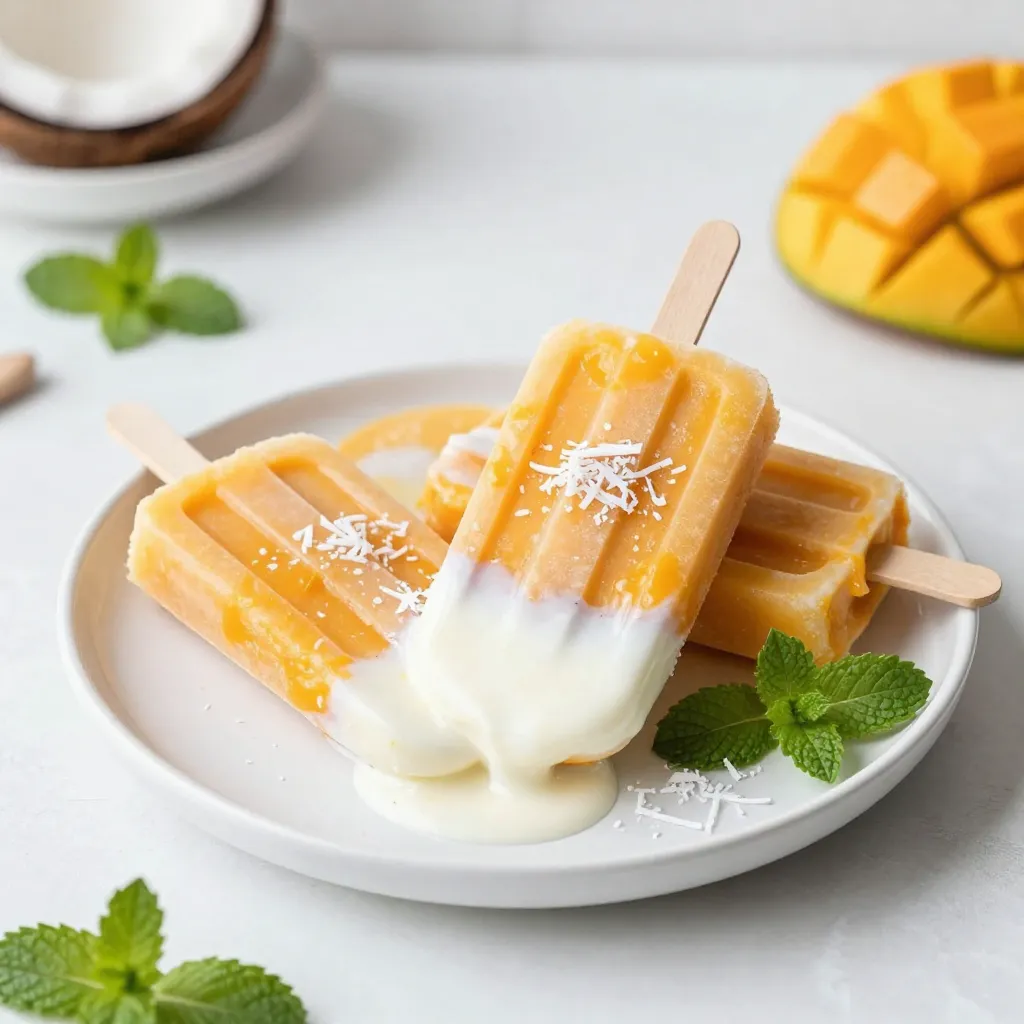Creamy Coconut Mango Popsicles Simple and Refreshing