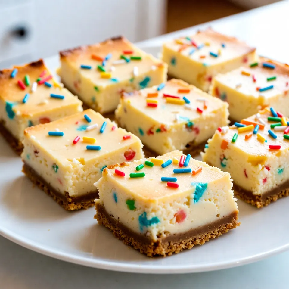 Funfetti Cheesecake Bars Delightful Party Treat