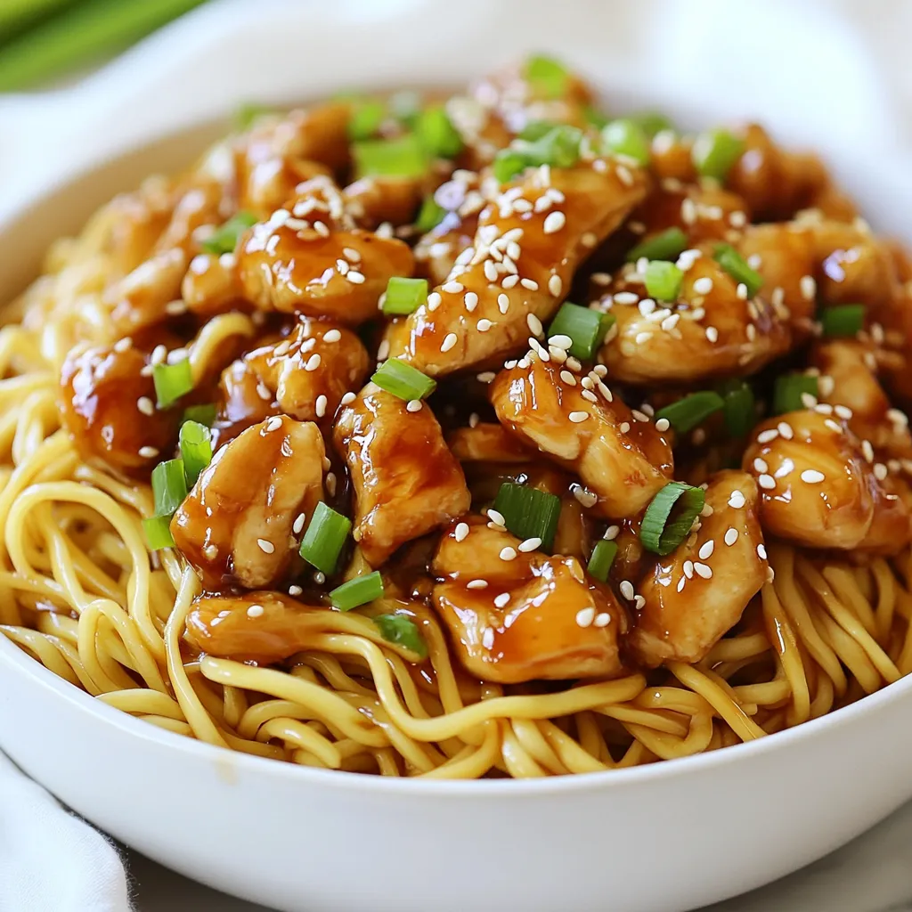 Sticky Garlic Chicken Noodles Quick and Simple Meal