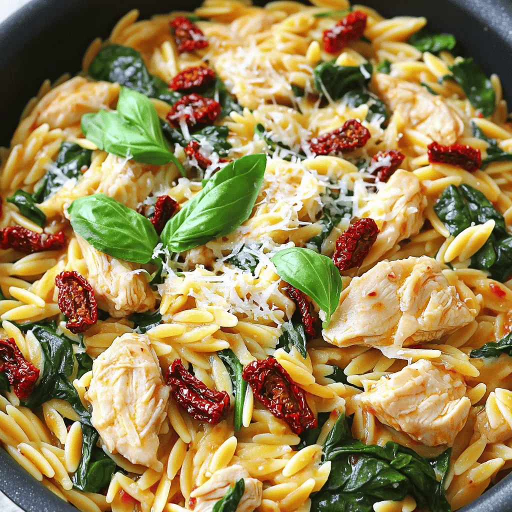 One-Pan Sun-Dried Tomato Chicken Orzo Delight