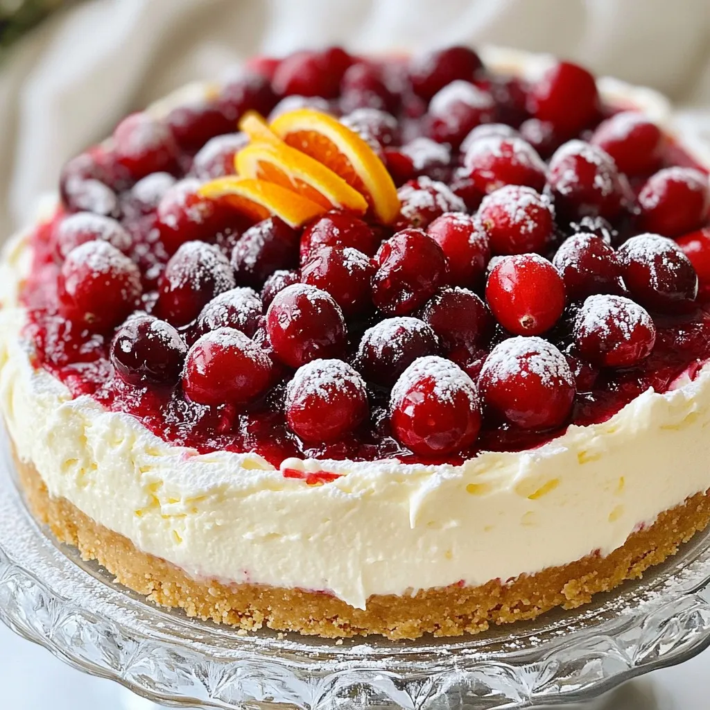 Creamy Cranberry Holiday Cheesecake Festive Delight