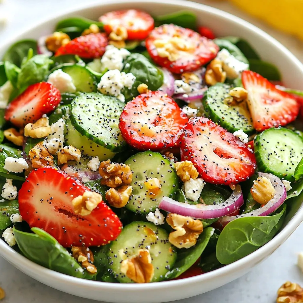 Strawberry Spinach Salad with Poppy Seed Dressing Delight
