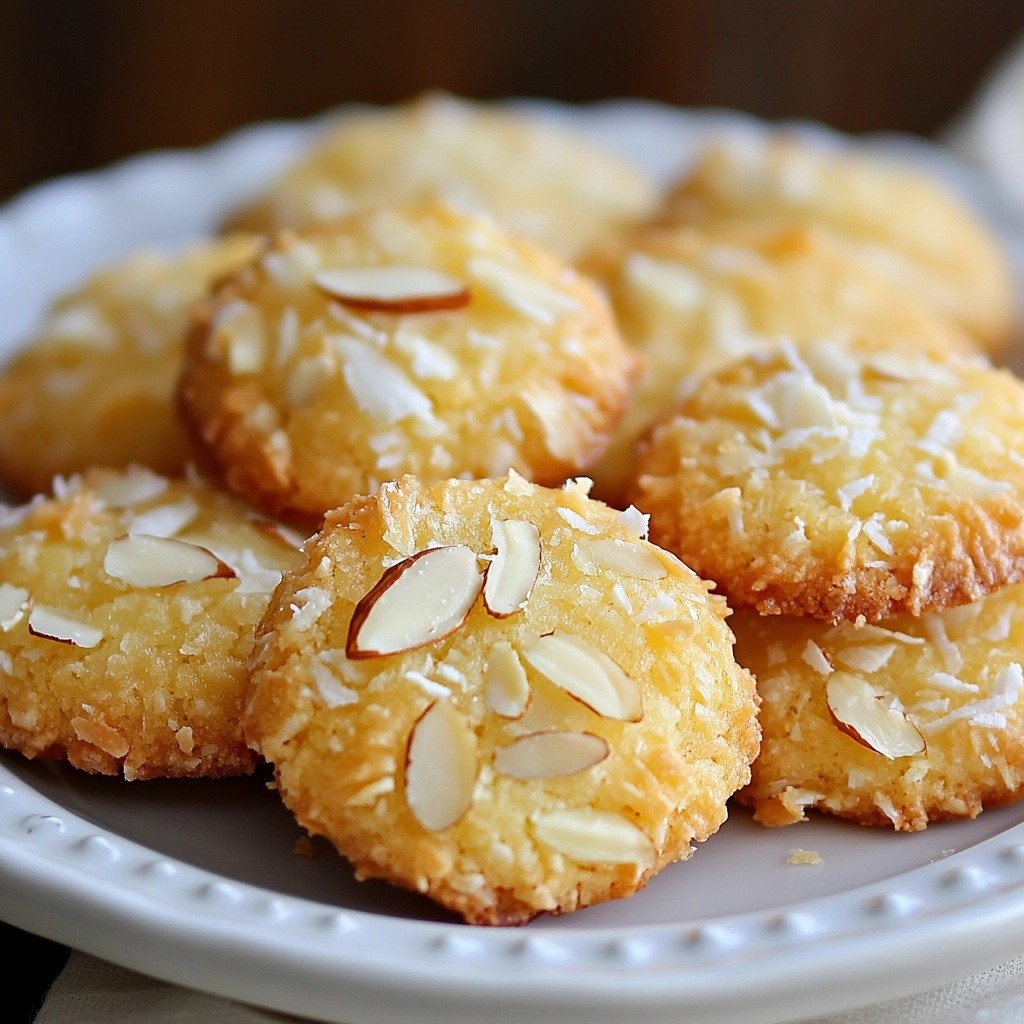 Crispy Dessert Almond Coconut Cookies Simple Delight