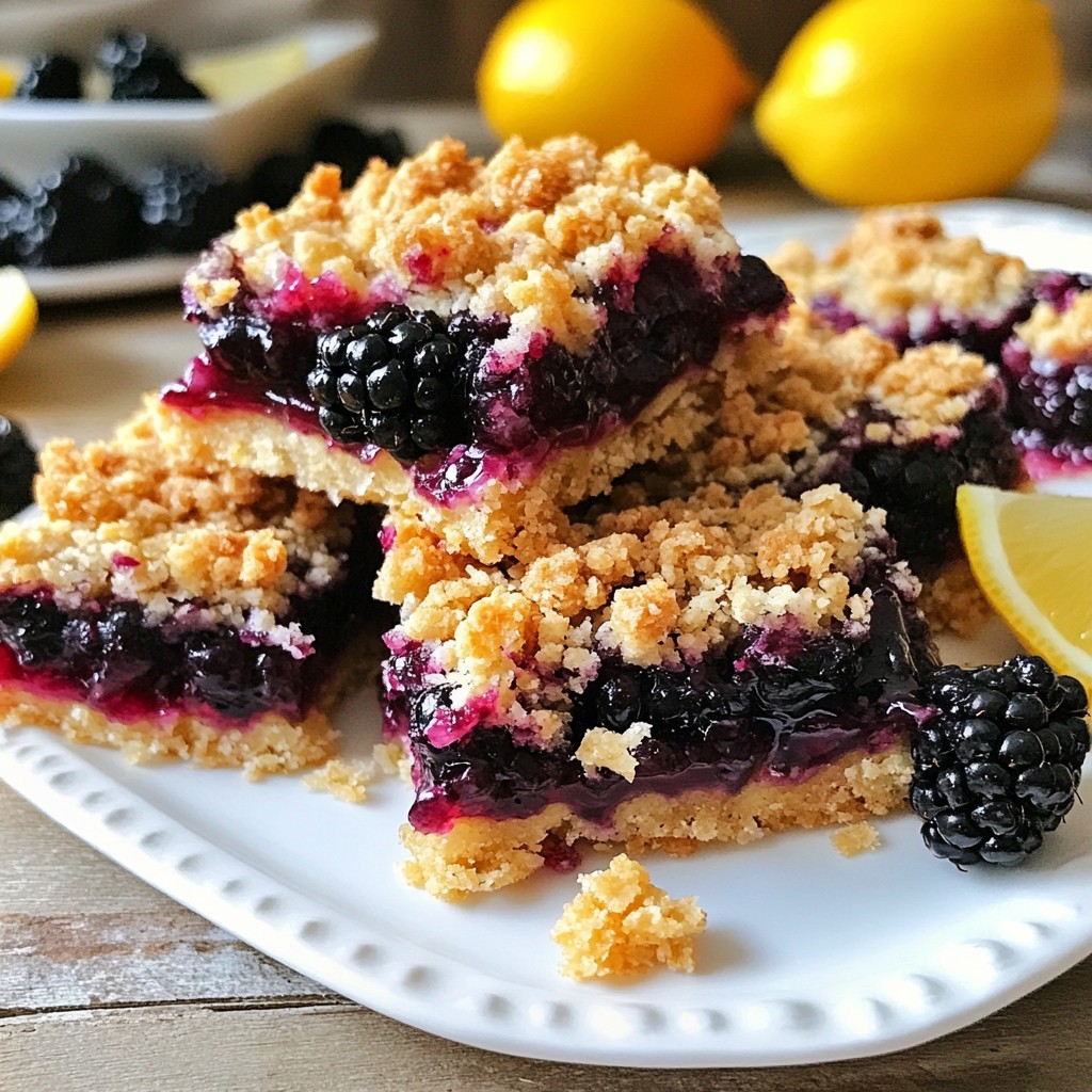 Blackberry Lemon Crumble Bars Tasty and Easy Recipe