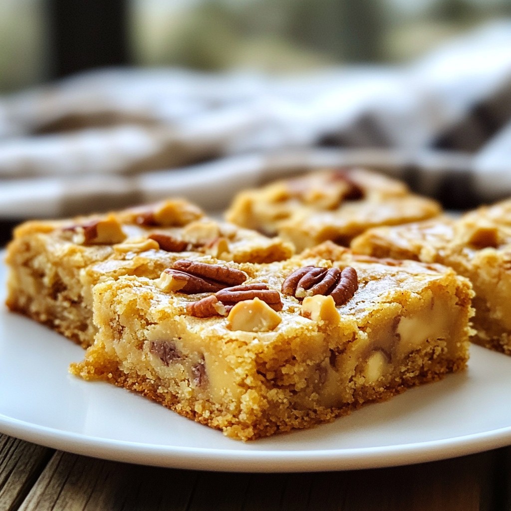 Chewy Sweet Butterscotch Blondie Bars Delightful Treat
