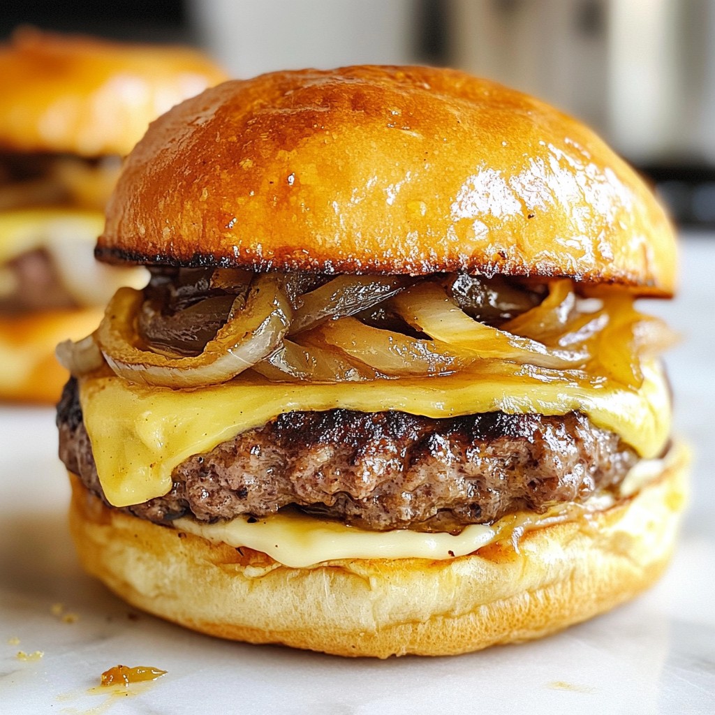 Caramelized Onion Swiss Burgers Flavorful and Simple Meal