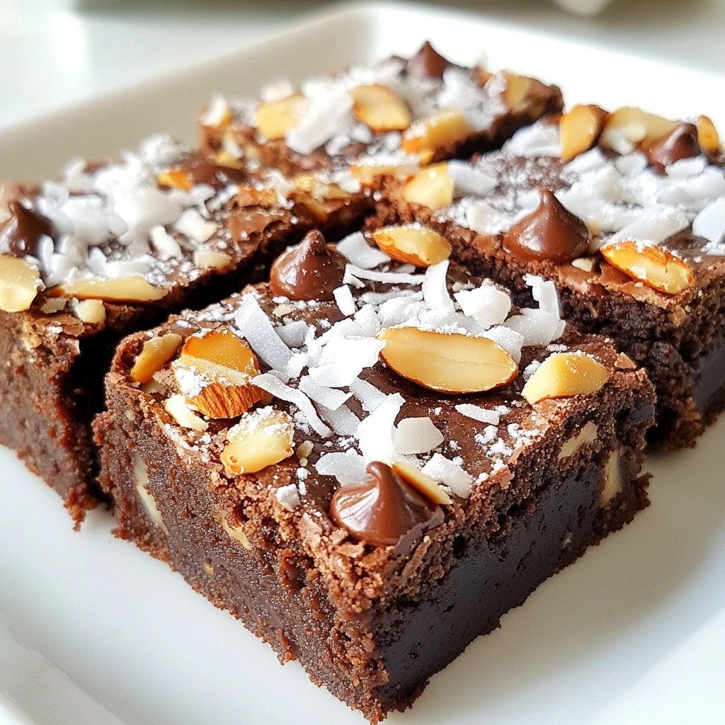 Nutty Dessert Almond Joy Brownies Delightful Treat