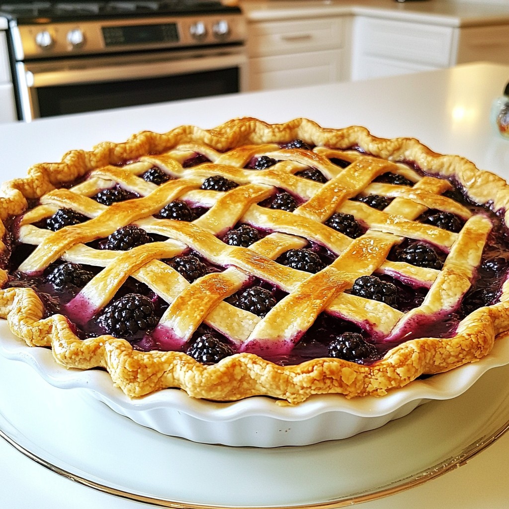 Classic Dessert Blackberry Pie with Lattice Crust Delight