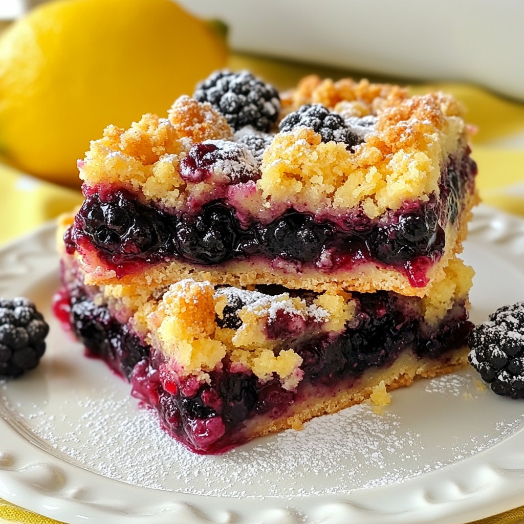 Blackberry Lemon Crumble Bars Deliciously Sweet Treat