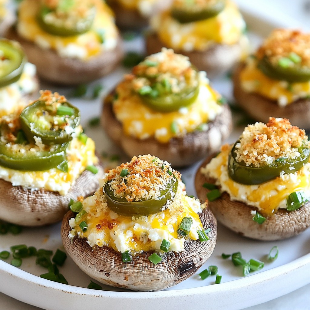 Jalapeño Popper Stuffed Mushrooms Tasty and Simple Dish
