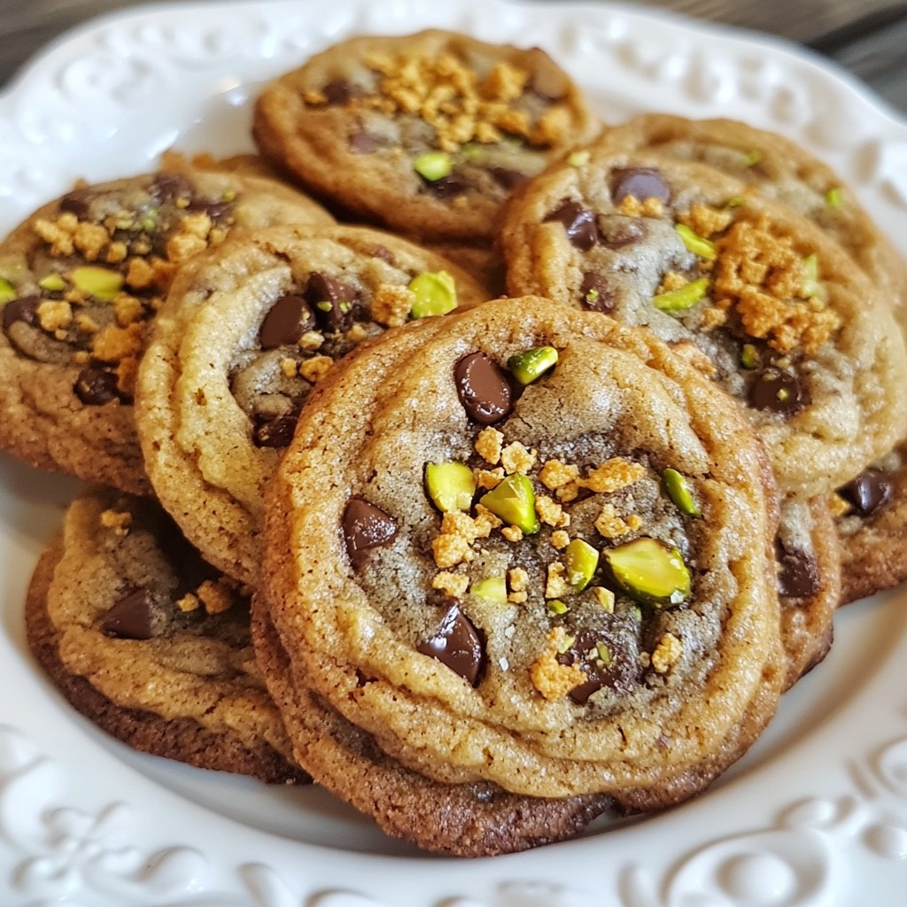 Crunchy Baking Pistachio Chocolate Chip Cookies Treat