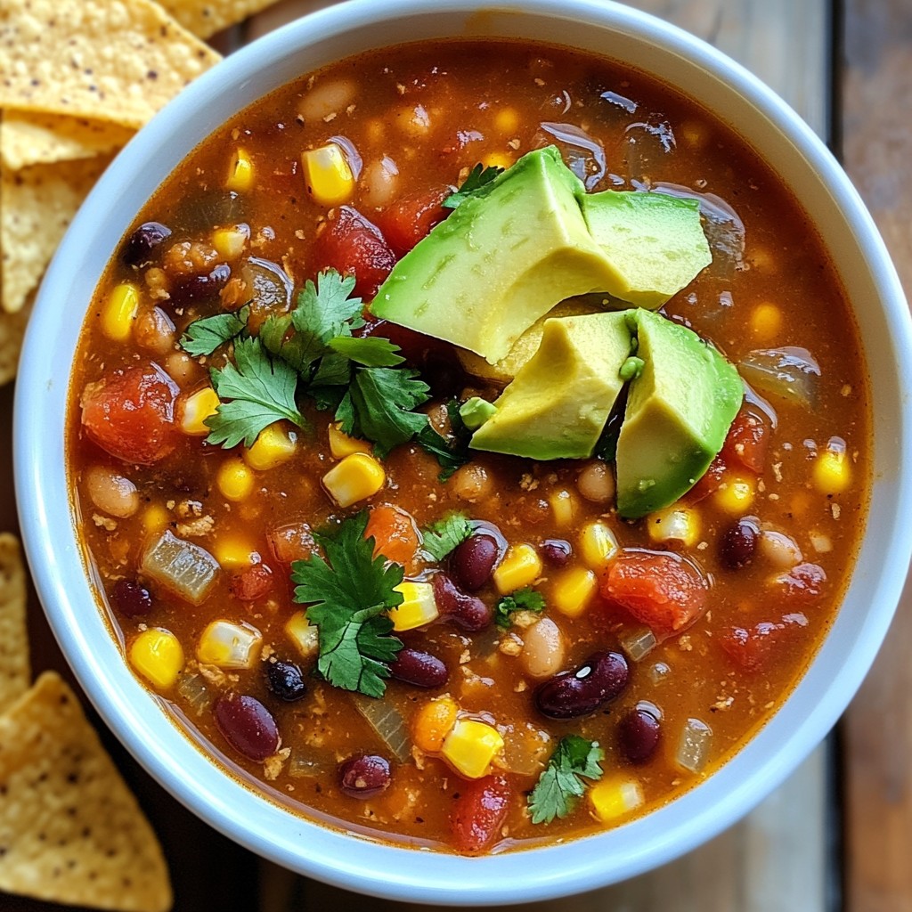 Three-Bean Taco Soup Hearty and Flavorful Delight