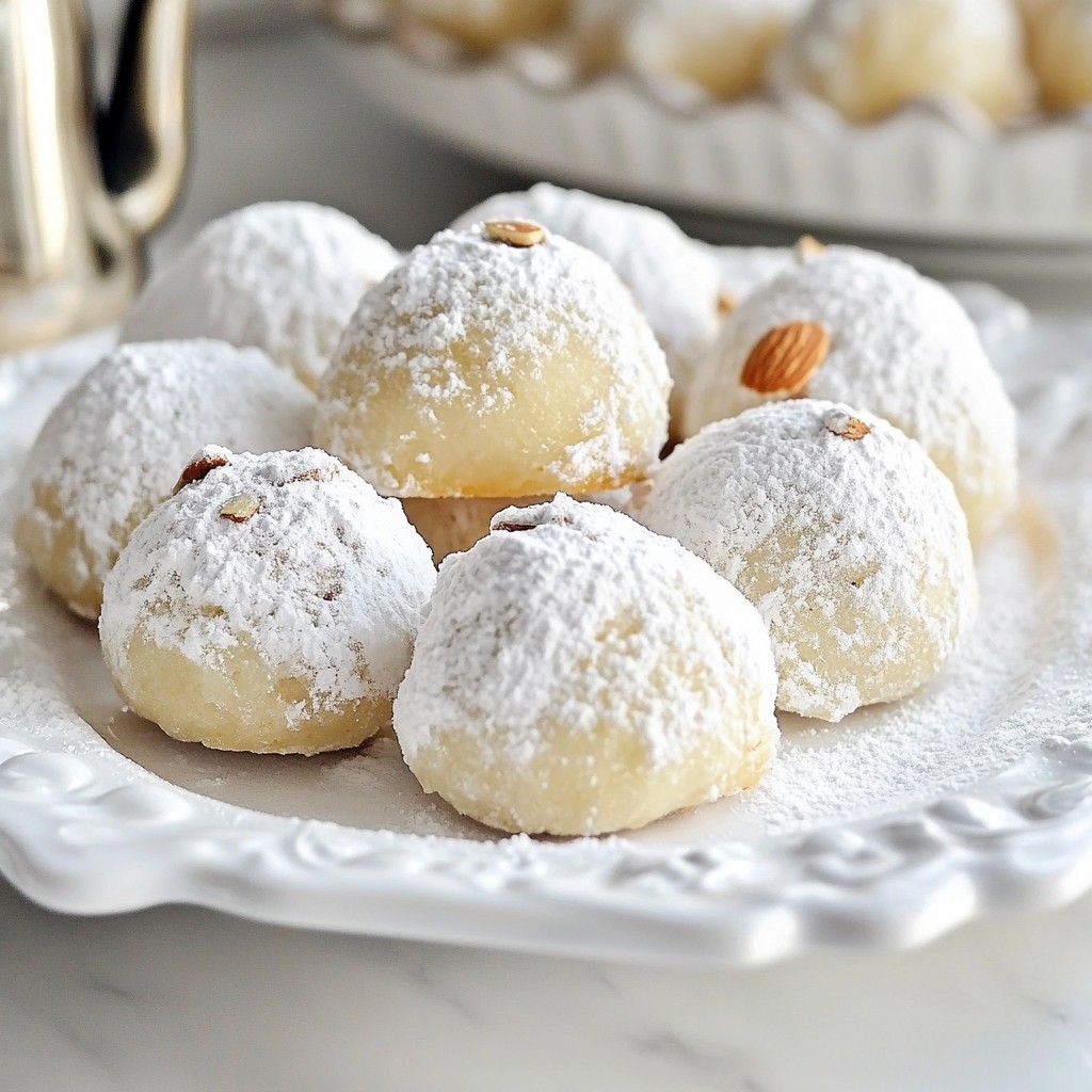 Festive Dessert Snowball Cookies with Almonds Delight