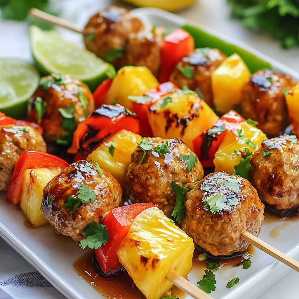 Pineapple Teriyaki Meatball Skewers Flavorful Delight