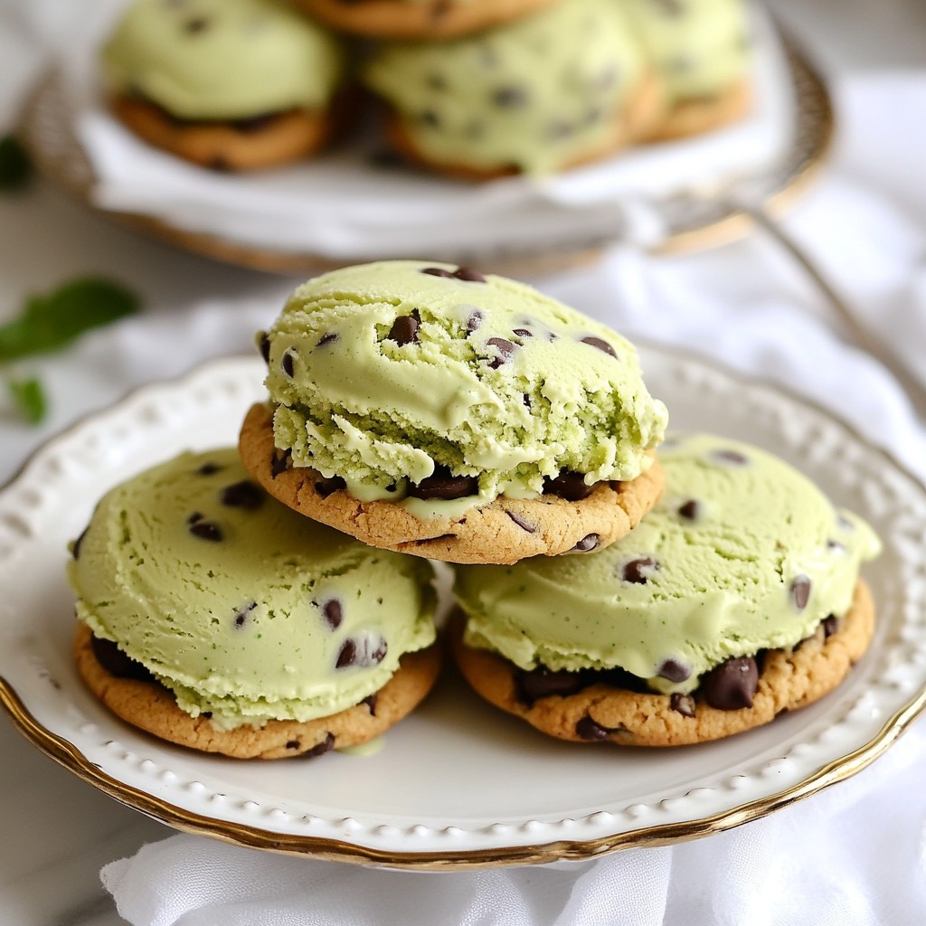 Mint Chocolate Chip Ice Cream Sandwiches Delightful Treat