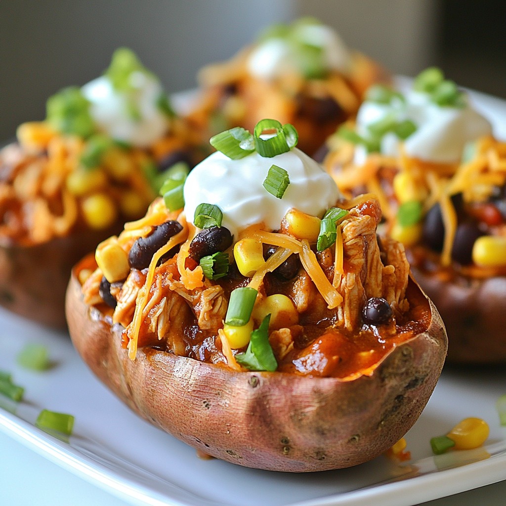 BBQ Chicken Stuffed Sweet Potatoes Flavorful Recipe