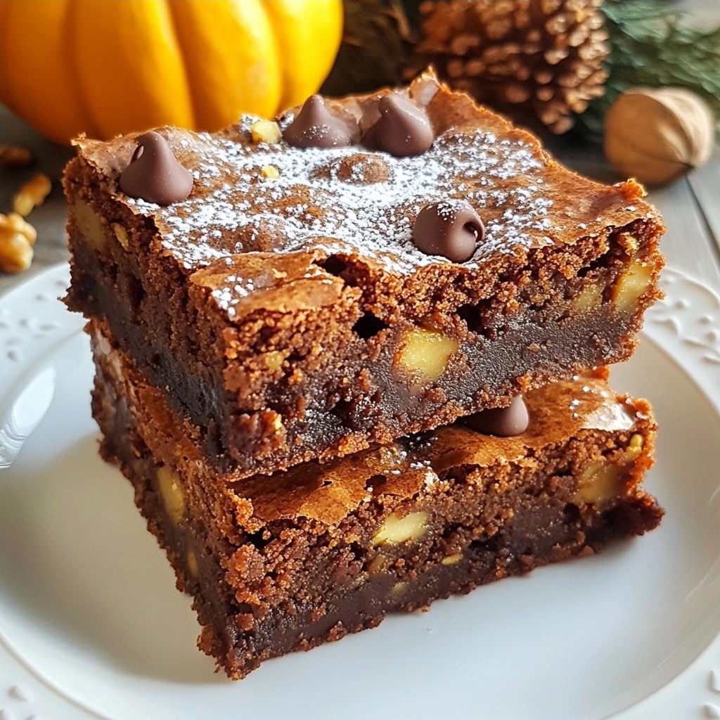 Gooey Sweet Pumpkin Spice Brownie Bars Delightfully Easy