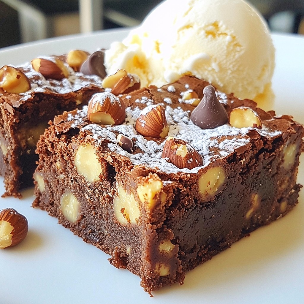 Rich Dessert Hazelnut Mocha Brownies Delight