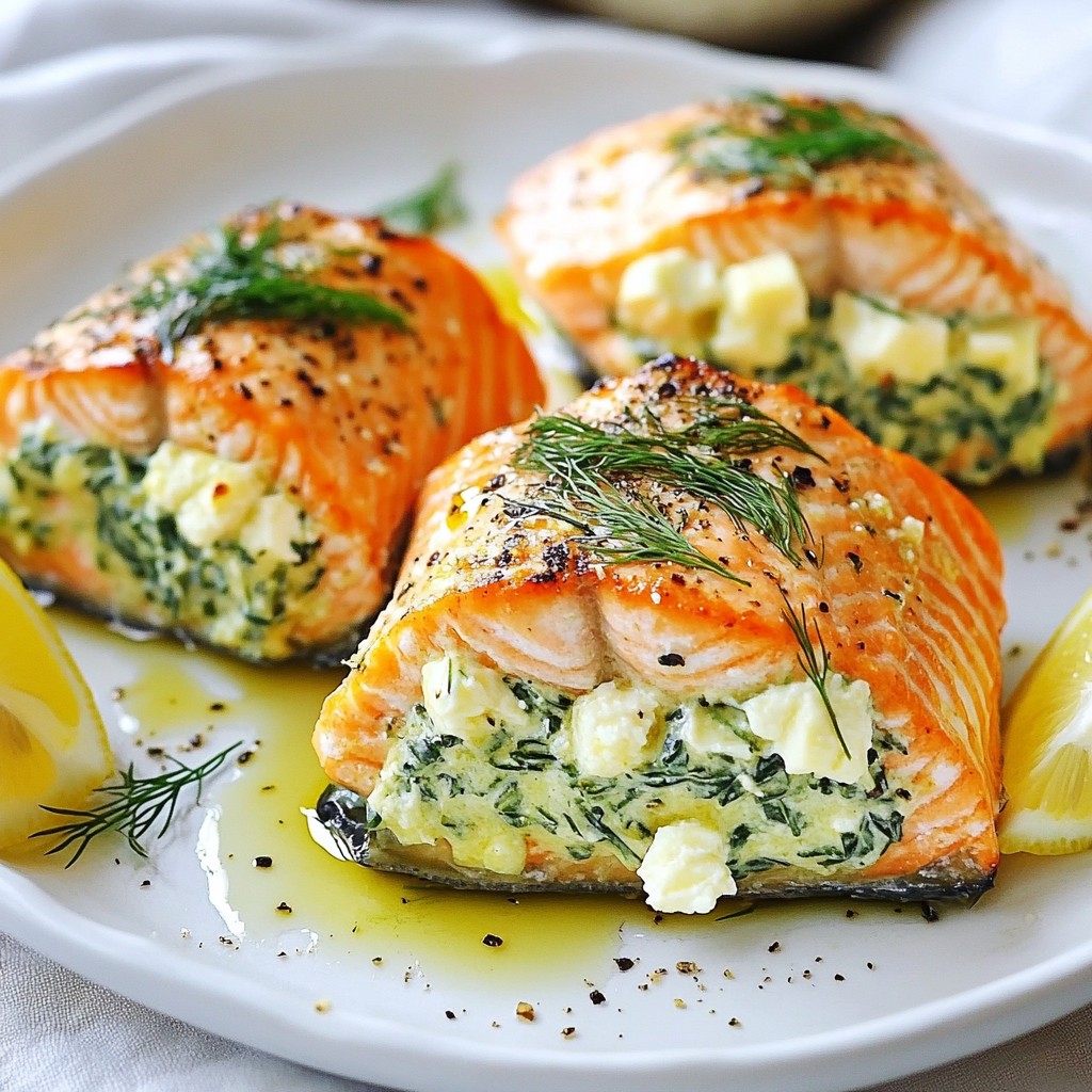 Spinach Feta Stuffed Salmon Flavorful and Simple Dish