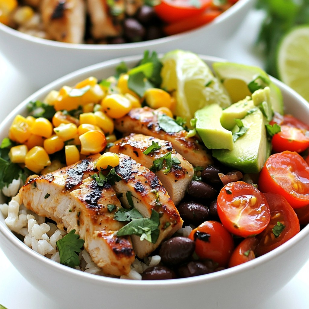 Savory Cilantro Lime Chicken Burrito Bowls Recipe
