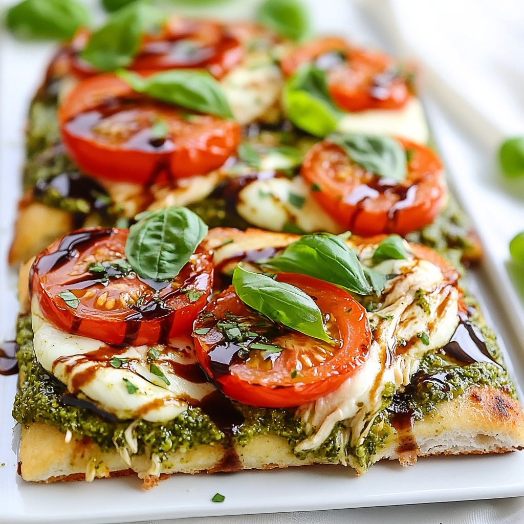 Pesto Chicken Caprese Flatbread Fresh and Tasty Meal