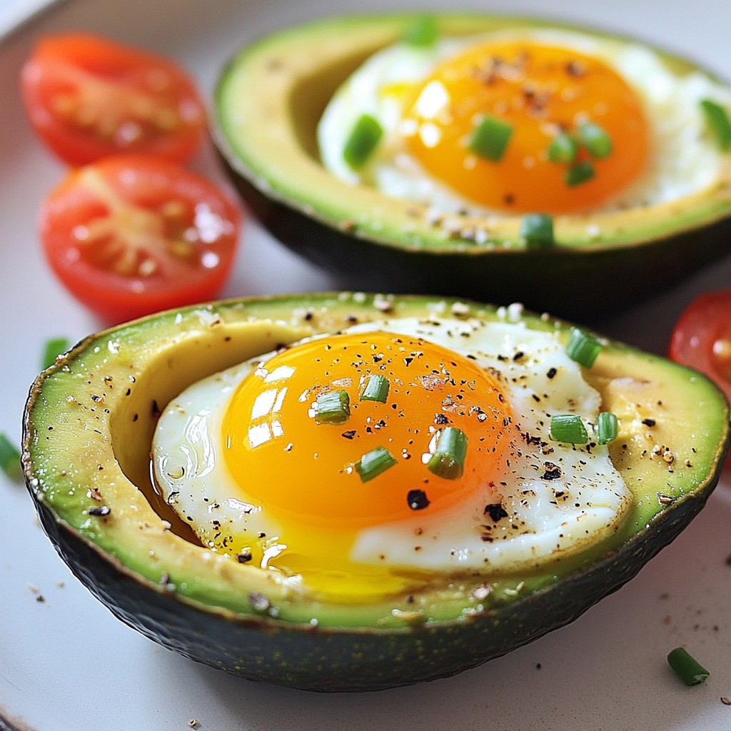 Avocado Egg Breakfast Boats Tasty Morning Meal