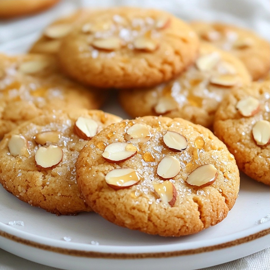 Chewy Dessert Honey Almond Cookies Delightful Treat
