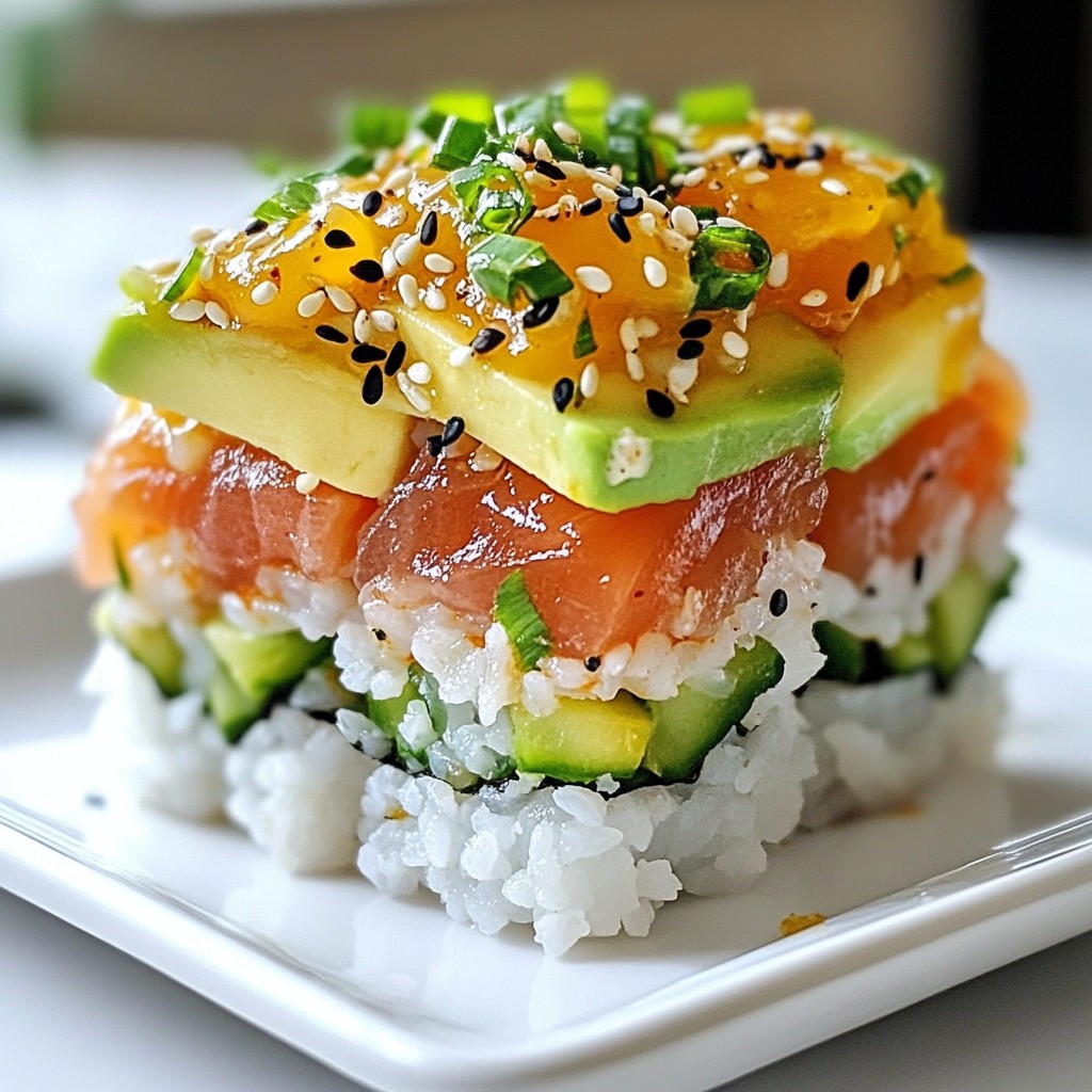 Spicy Tuna Sushi Stack Easy Recipe for Delicious Flavor