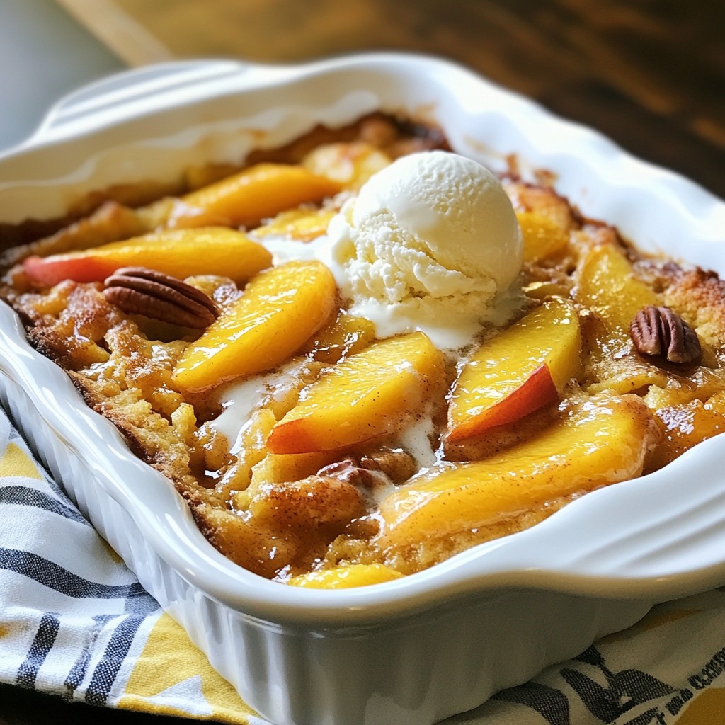 Peach Cobbler Dump Cake Easy and Delicious Dessert