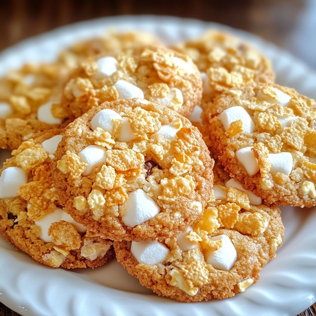 Crispy Dessert Cornflake Marshmallow Cookies Delight
