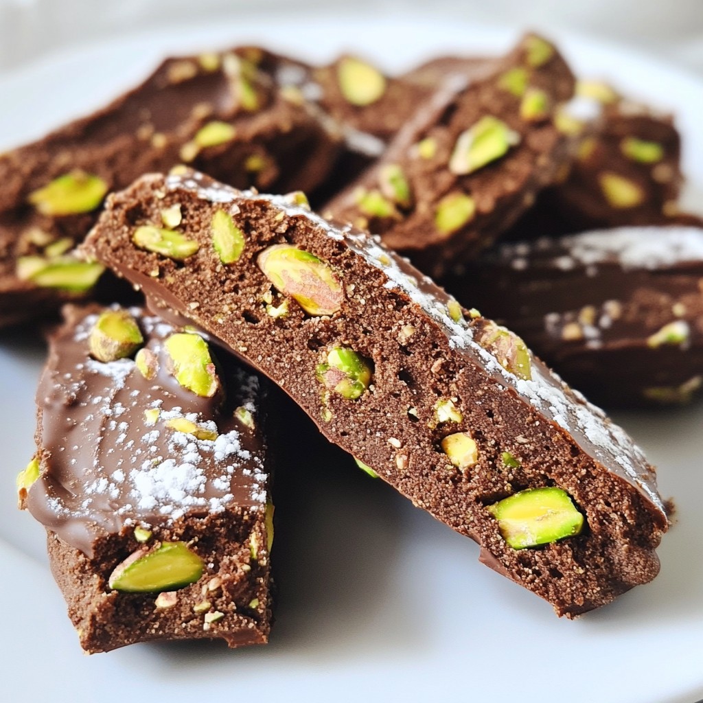 Crispy Dessert Chocolate Pistachio Biscotti Cookies Recipe