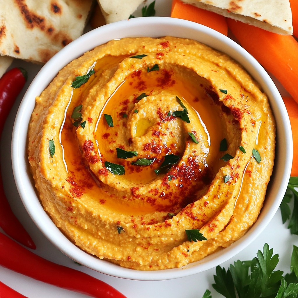 Roasted Red Pepper Hummus Deliciously Simple Recipe