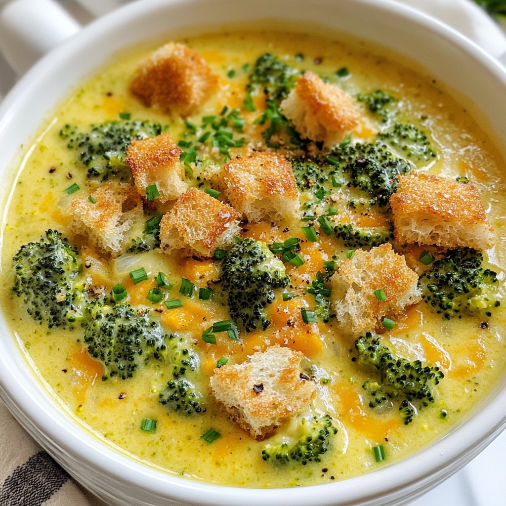 Creamy Broccoli Cheddar Soup Rich and Comforting Dish