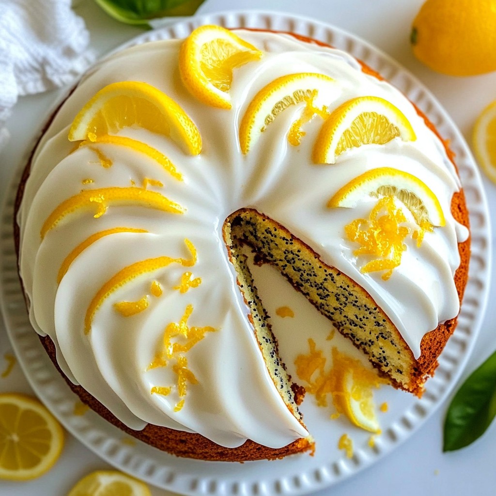 Fluffy Baking Lemon Poppy Seed Cake with Glaze Recipe