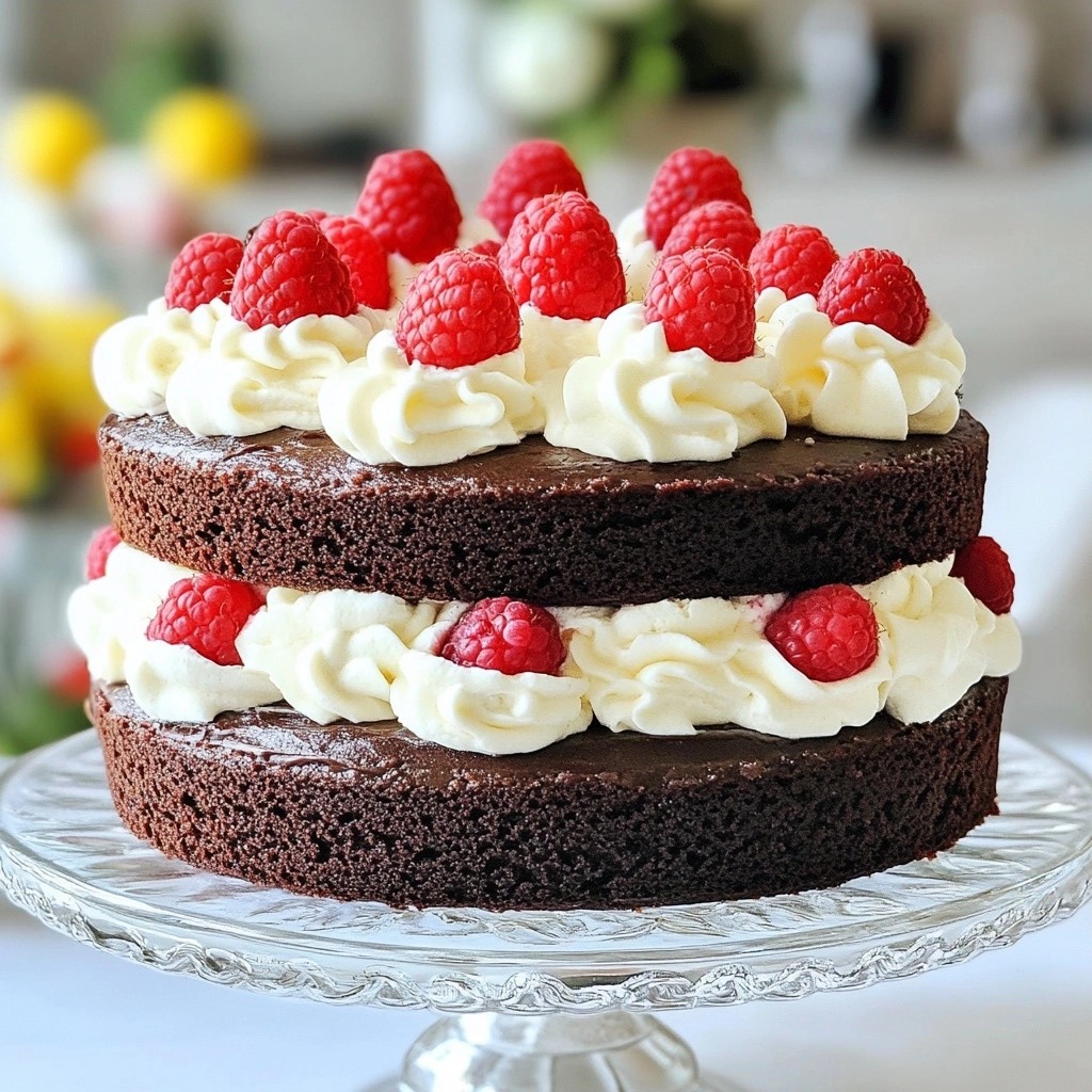 Moist Baking Chocolate Raspberry Cream Cake Recipe